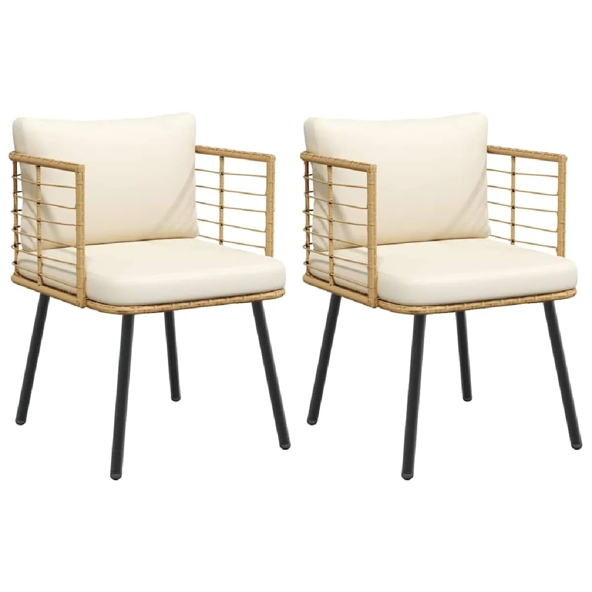 vidaXL Chaises de jardin en résine tressée - vue 3