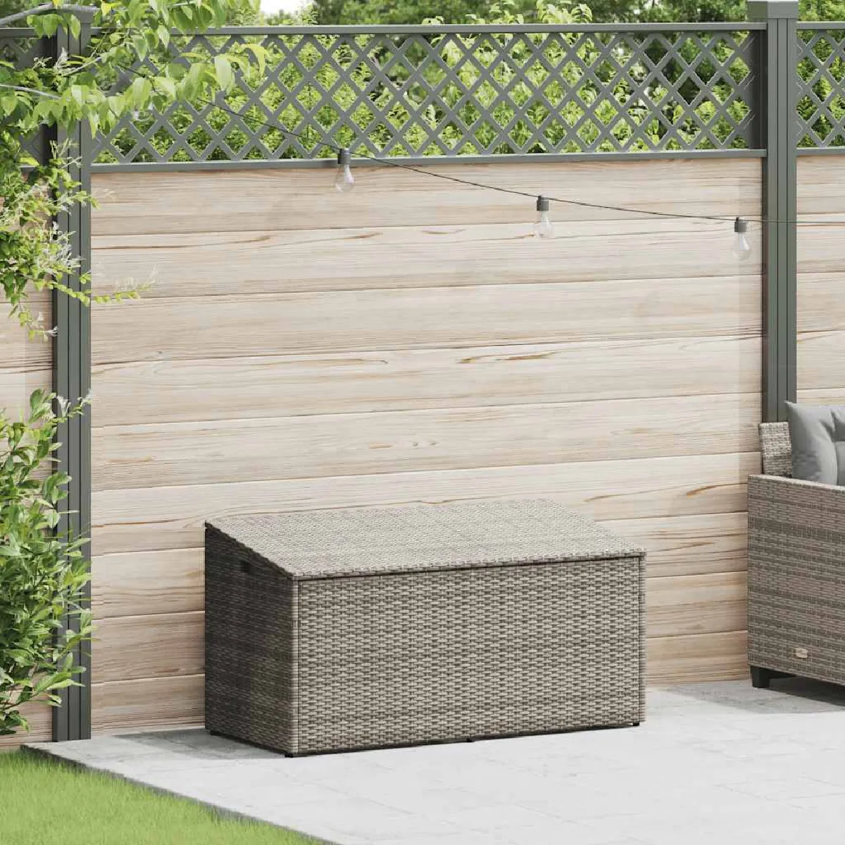 VIDAXL - Coffre de rangement de jardin - 110x50x58 cm - Gris - Image 4