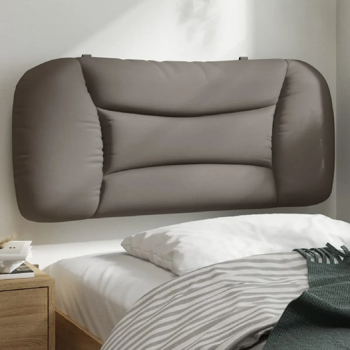 vidaXL Coussin de tête de lit 80 cm tissu
