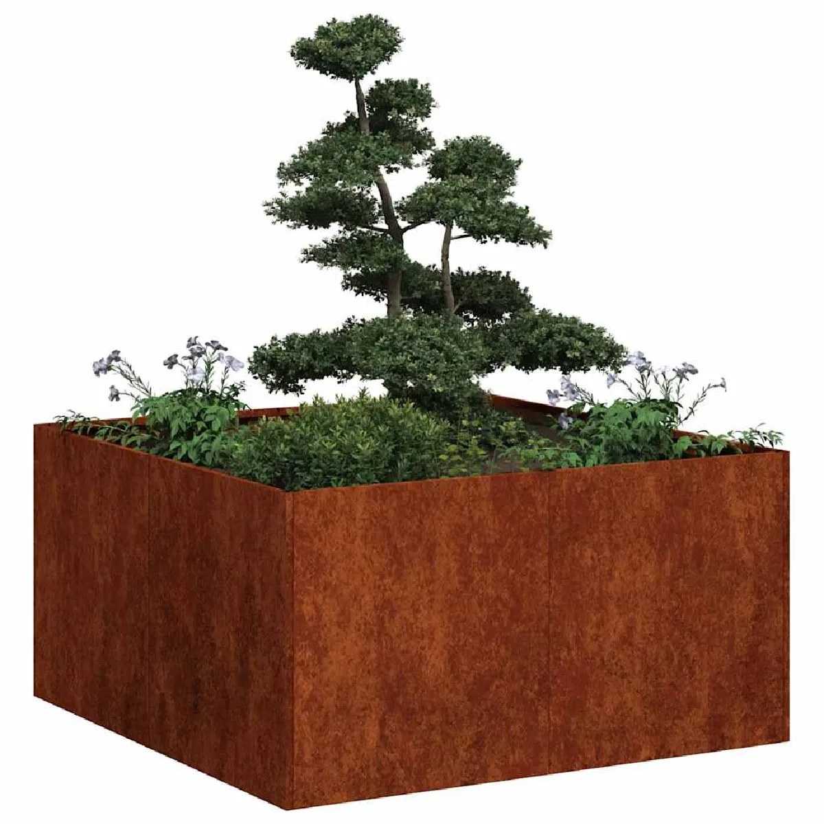 Vidaxl Jardinière Rouillé 80X80x40 Cm Acier Inoxydable - Image 3