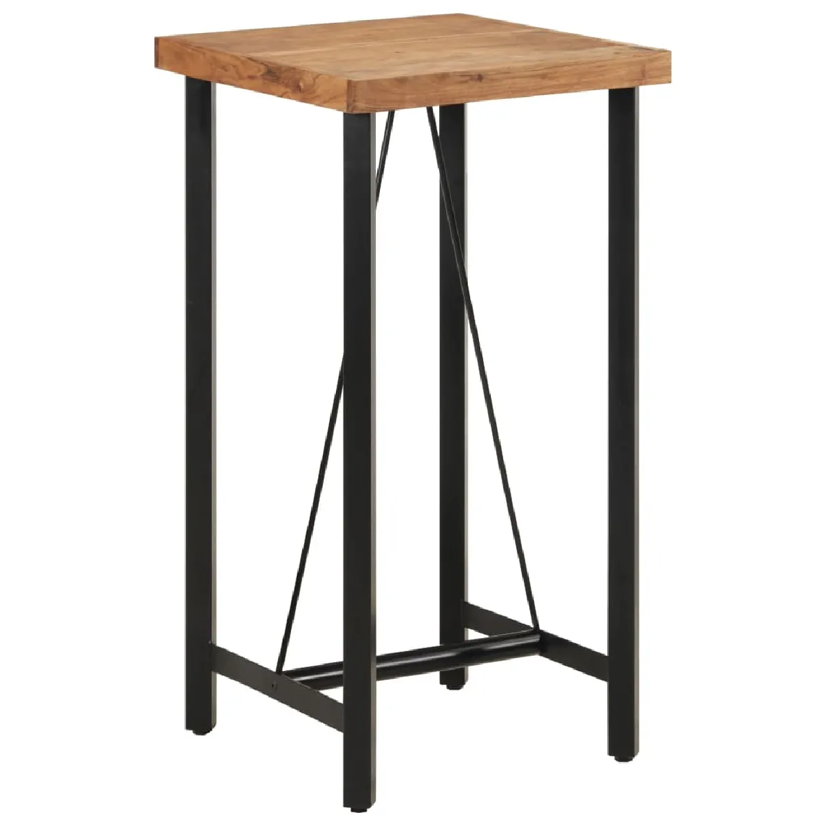 Vidaxl Table de bar 55x55x107 cm bois massif dacacia et fer 356369