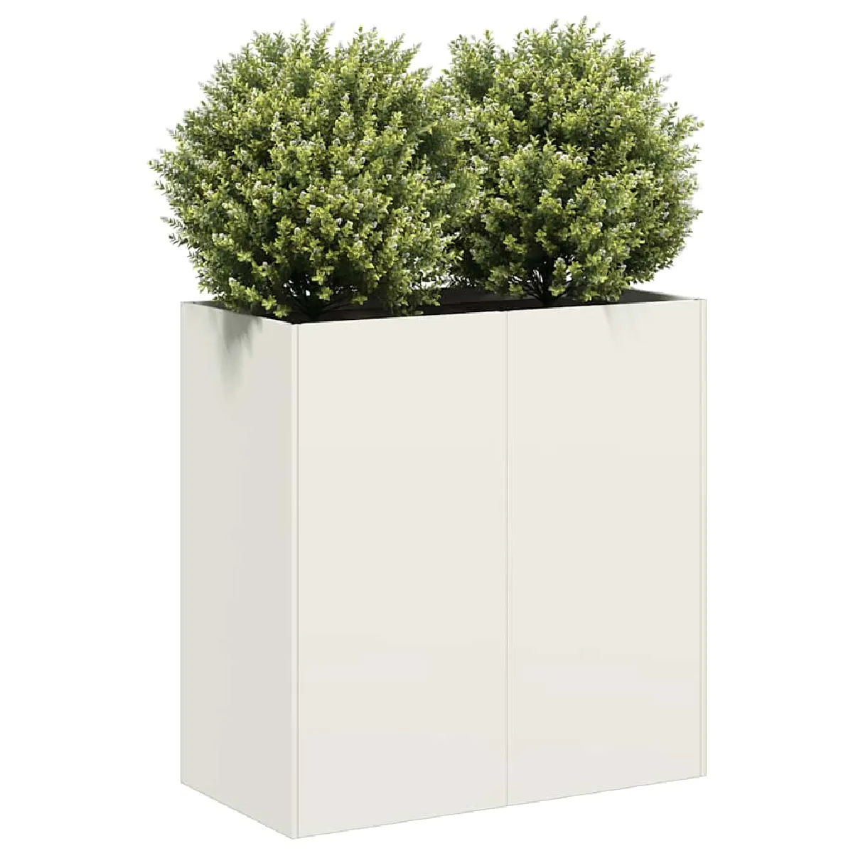 Non Communiqué Blanc Jardinière 80X40x80 Cm Acier Laminé À Froid - Image 2