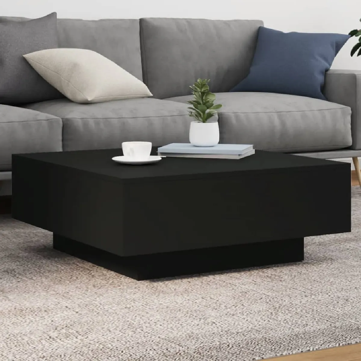 Comparer les prix de vidaXL Table basse avec lumières LED noir 80x80x31 cm