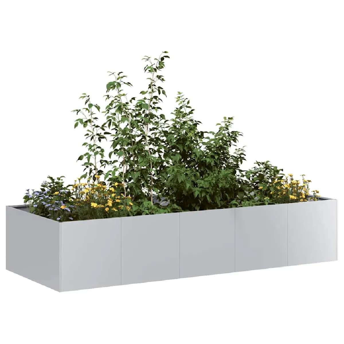 vidaXL Jardinière Galvanisée 200x80x40 cm