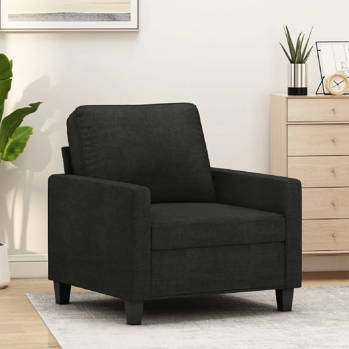 vidaXL Fauteuil Canapé avec Coussin Siège avec Accoudoirs et Dossier Rembourrés Meuble de Salon Salle de Séjour Moderne 359379
