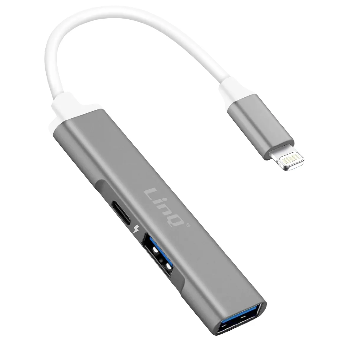 Linq Noir Hub Lightning Vers 2 Ports Usb Et 1 Port Lightning Charge / Synchronisation