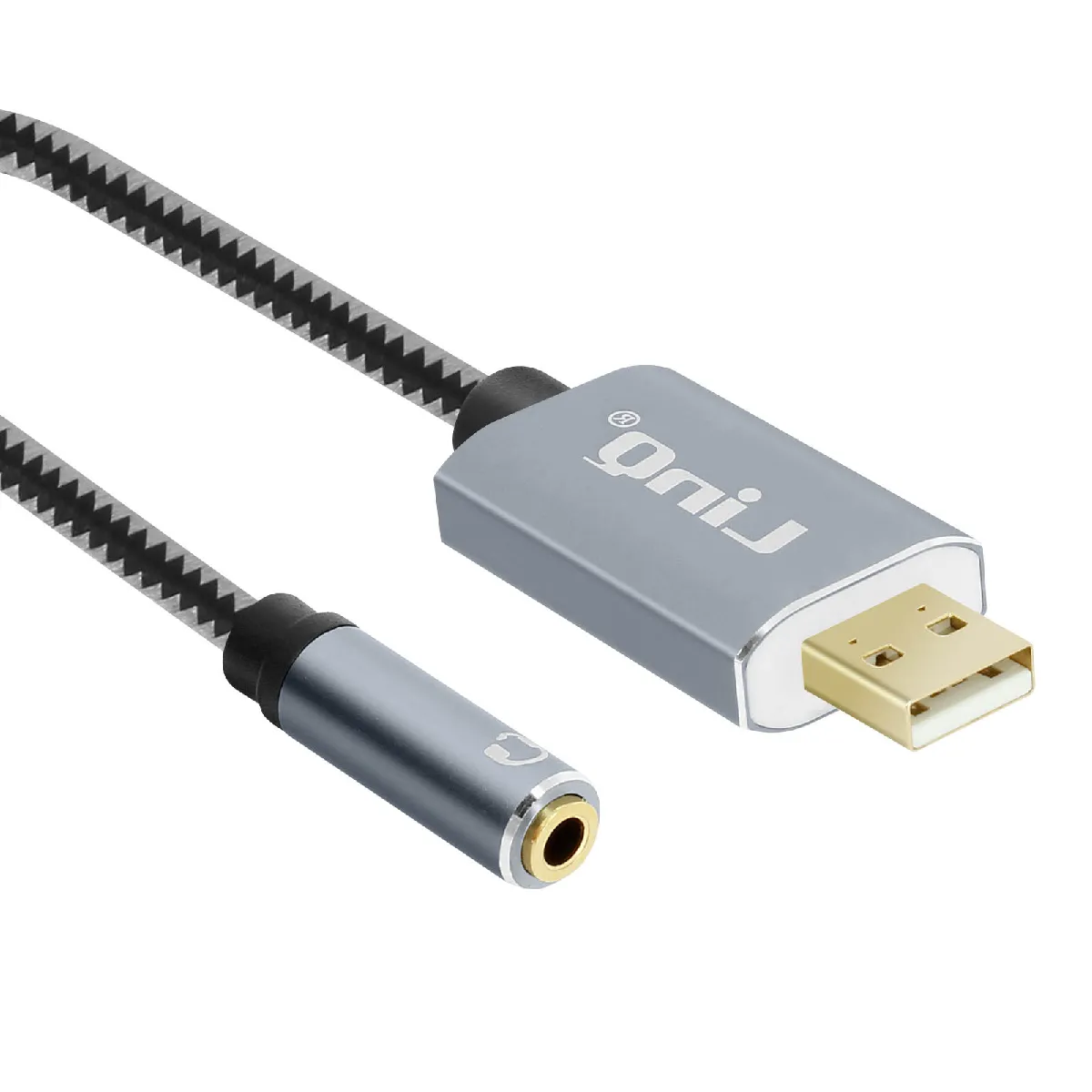 Linq Gris Adaptateur Audio Usb Vers Jack 3.5Mm Fonction Audio Et Micro U3530