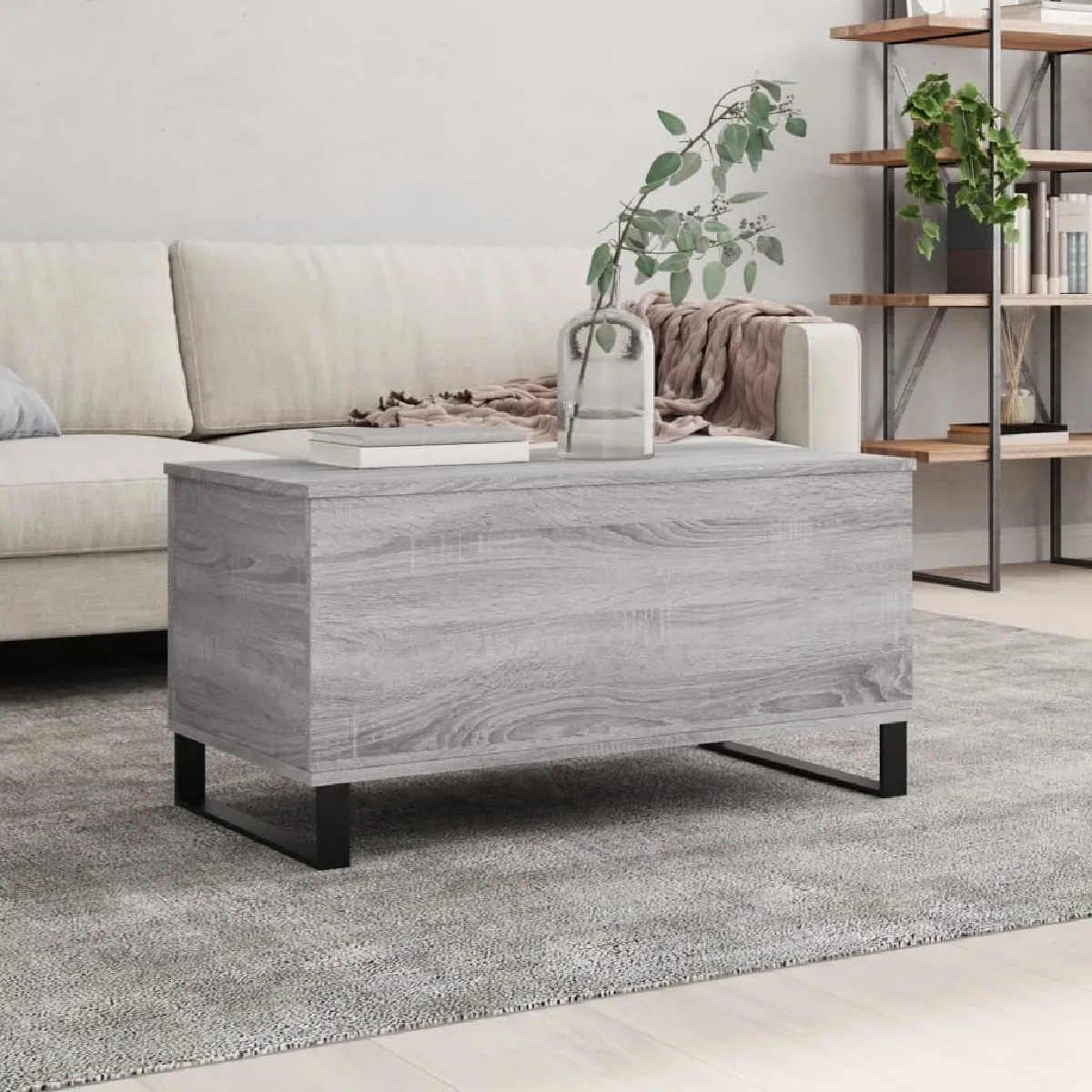 Meilleurs prix pour vidaXL Table basse Sonoma gris 90x44,5x45 cm Bois d'ingénierie