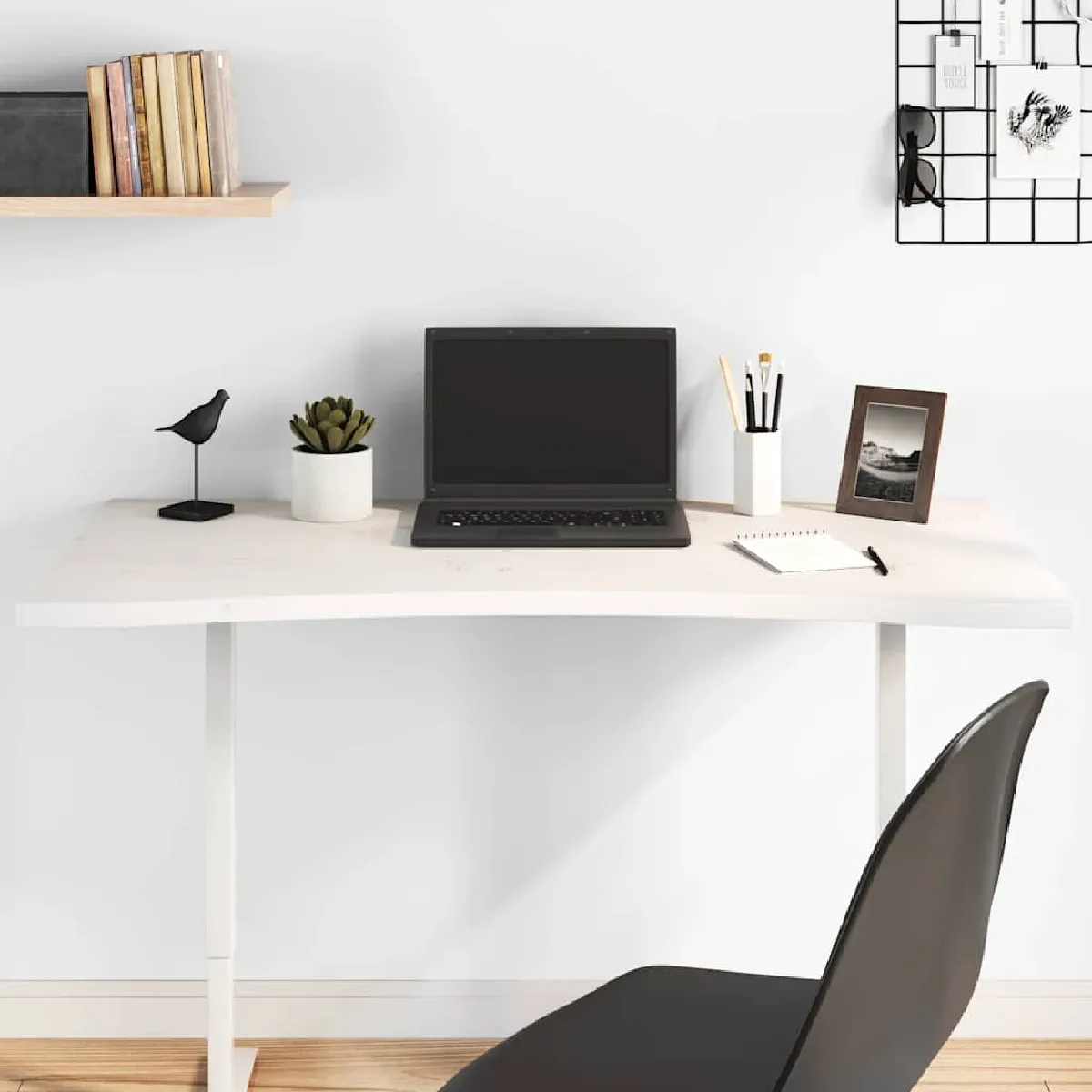 Vidaxl Blanc Dessus De Bureau 110X60x2,5 Cm Bois De Pin Massif