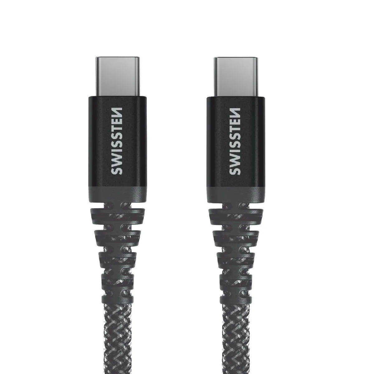 Swissten Noir Câble Usb C Fibre Aramide 1.5M Charge Rapide 60W Prise Usb-C - Neuf - Image 3