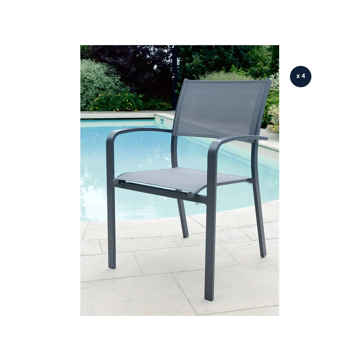 Jardiline Fauteuils de jardin Milos x4