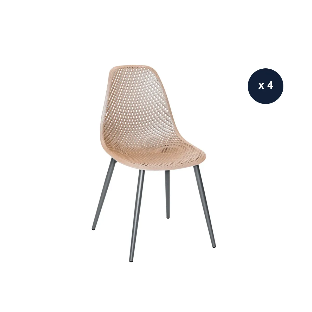 Jardiline 4 chaises de jardin - Taupe Jardiline 4 chaises de jardin - Taupe