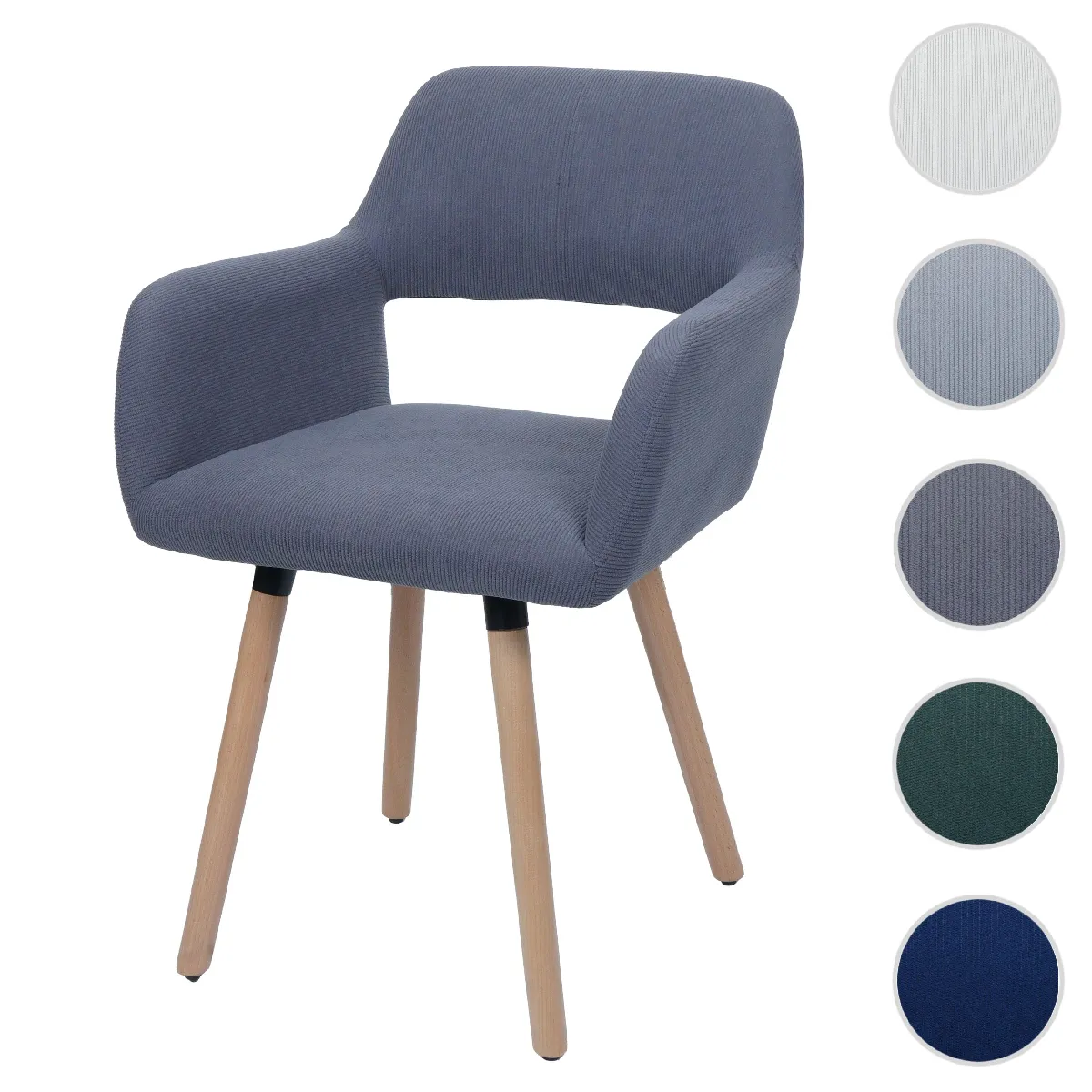 Mendler Chaise de salle à manger HWC-A50 II - Gris foncé