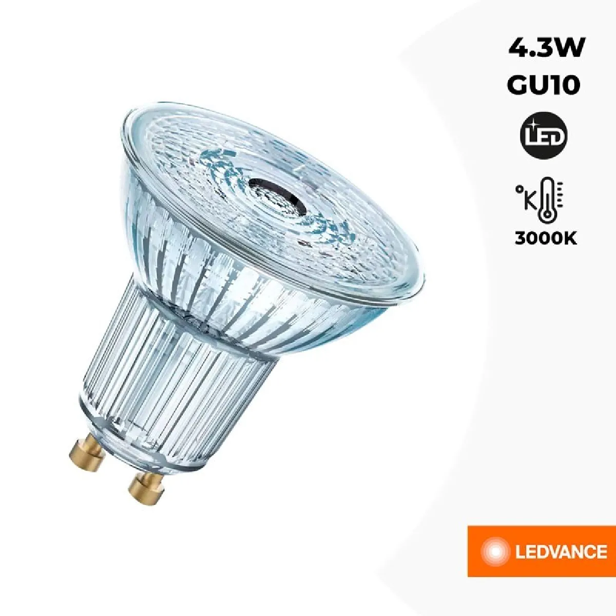 Ledvance Blanc Ampoule Led Gu10 Par16 4,3W