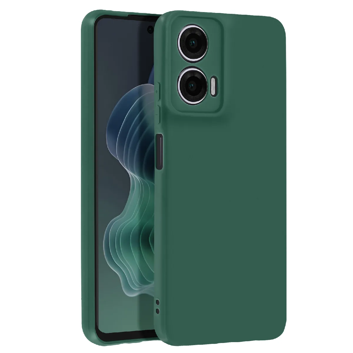 Avizar Vert Coque Pour Motorola Moto G35 Silicone Souple Mat Foncé
