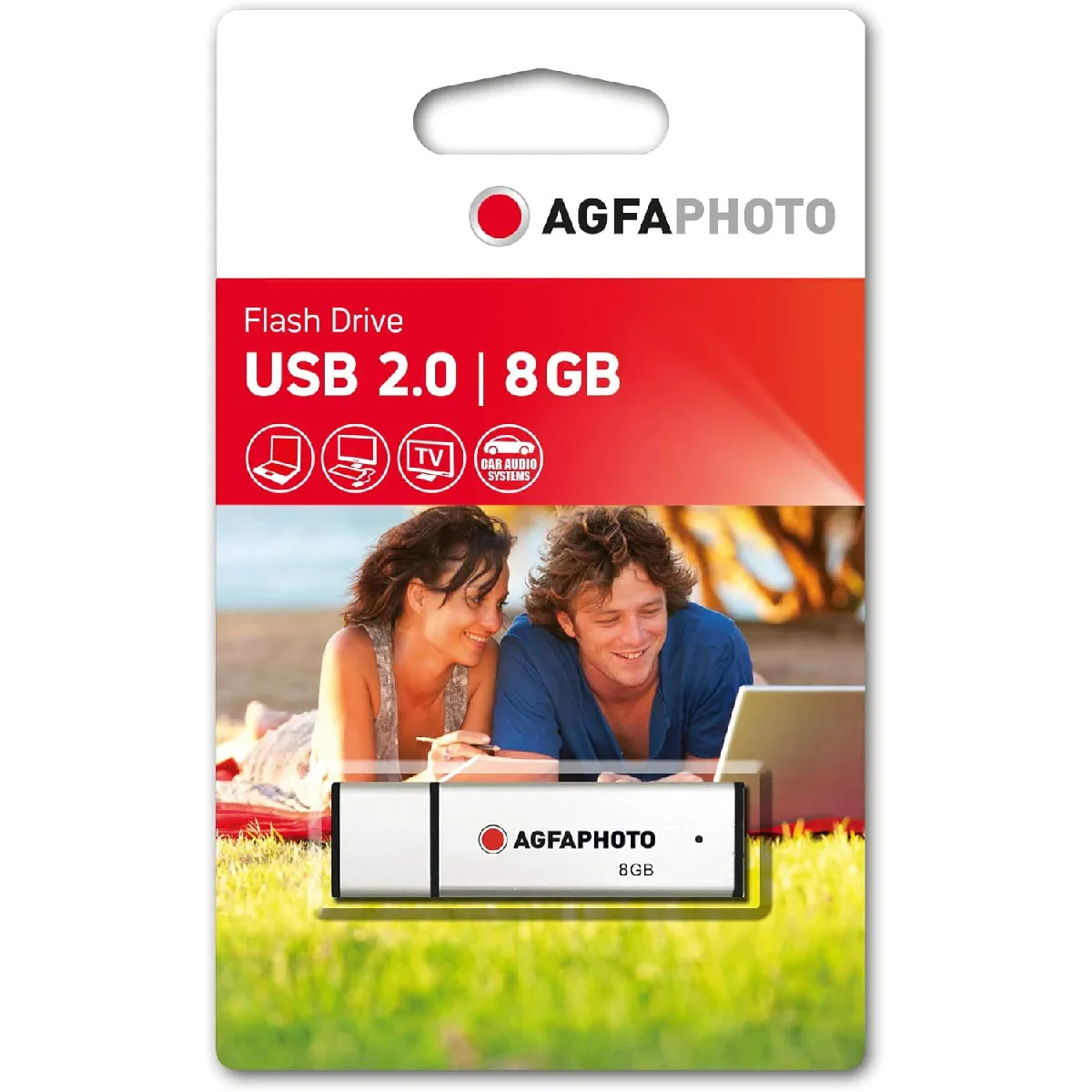 AGFAPHOTO  Cl&eacute; USB 2.0 8 Go M&eacute;moire Flash 15MB/s Lecture 5MB/s Gris Bureautique