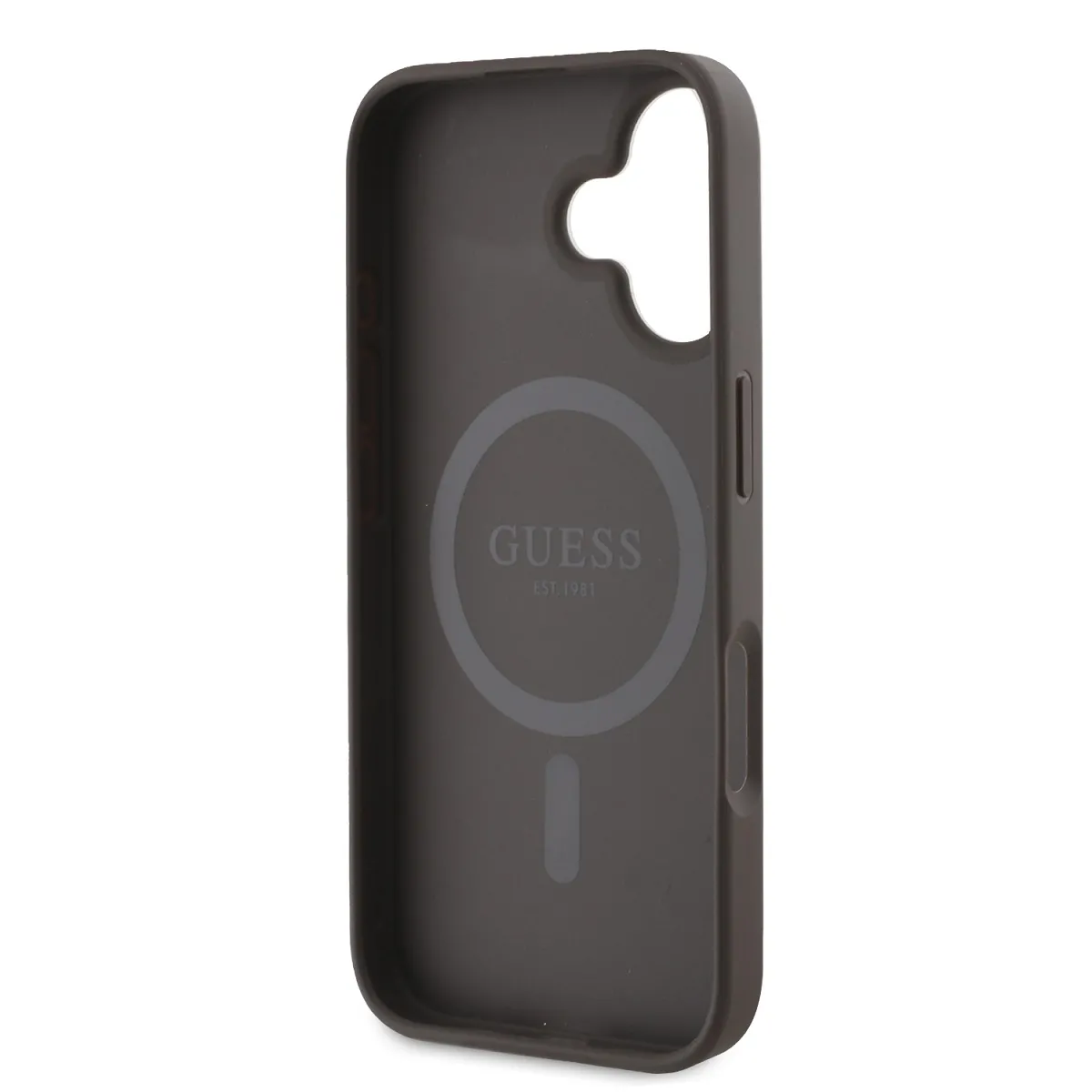 Coque Guess IPhone 14 Pro – MagSafe – Rayures Bleues – Simili Cuir – Neuve