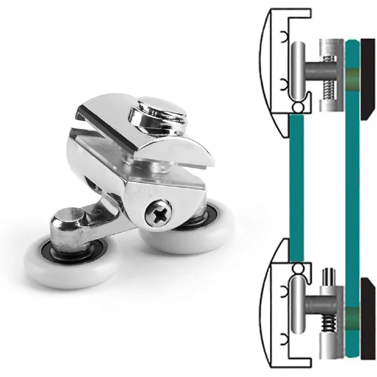 Porte de douche coulissante KINEDO Smart Design extensible de 97 à