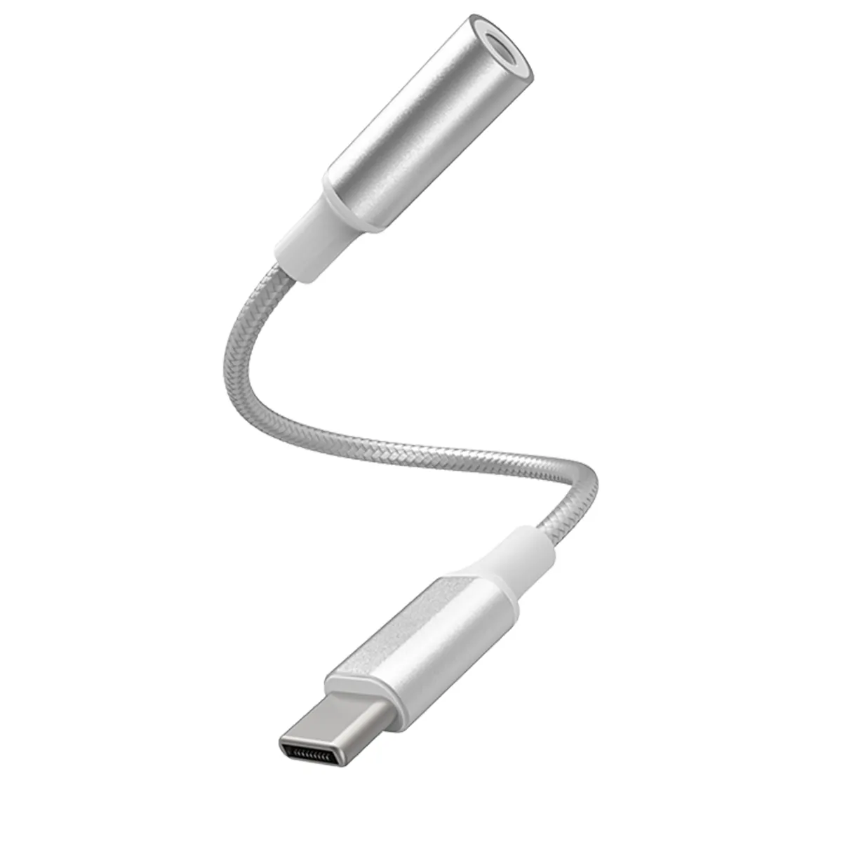 Force Blanc Power Adaptateur Usb-C Vers Jack 3.5Mm