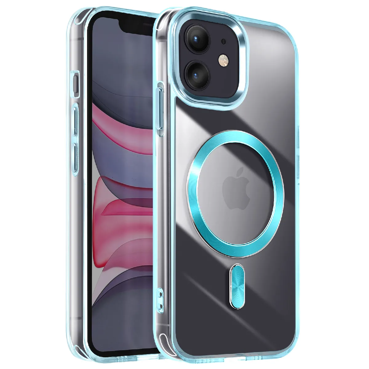 Avizar Bleu Coque Magsafe Pour Iphone 11 Dos Cristal Color