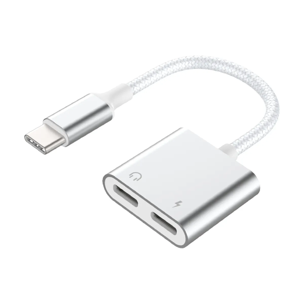 Force Blanc Power Adaptateur Usb-C Vers 2 Usb-C
