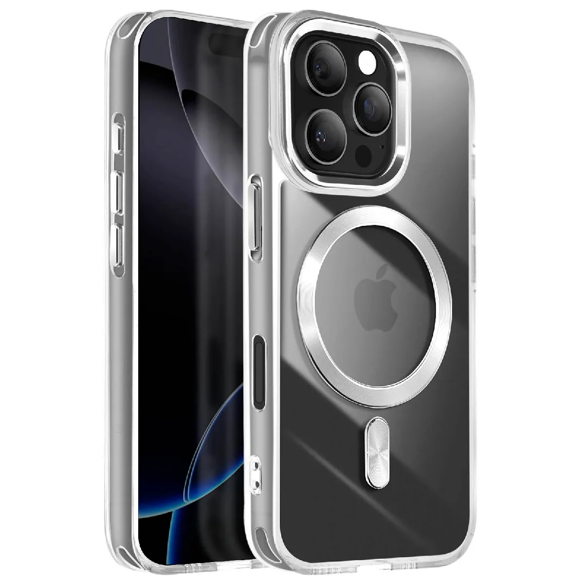 Avizar Argent Coque Magsafe Pour Iphone 16 Pro Max