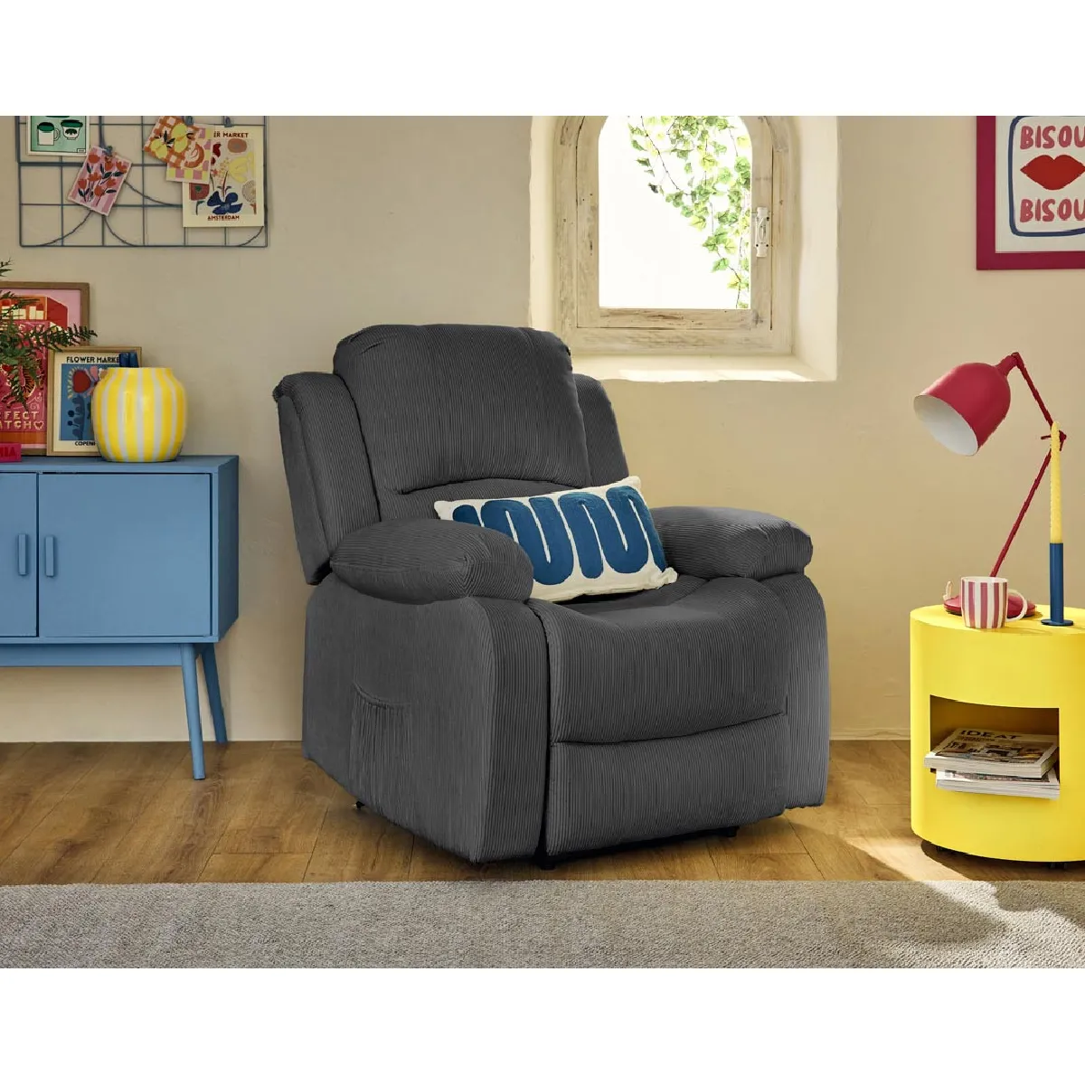 Bestmobilier Fauteuil relax Armand - Gris Bestmobilier Fauteuil relax Armand - Gris