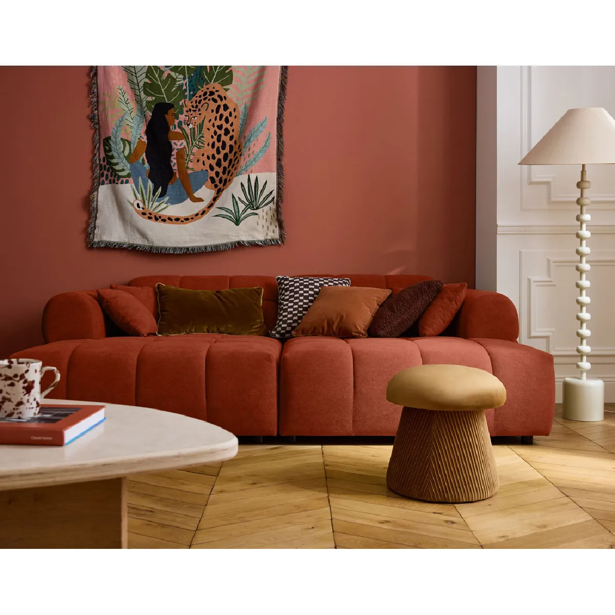 Lisa design Canapé droit Ray - Rouge Lisa design Canapé droit Ray - Rouge