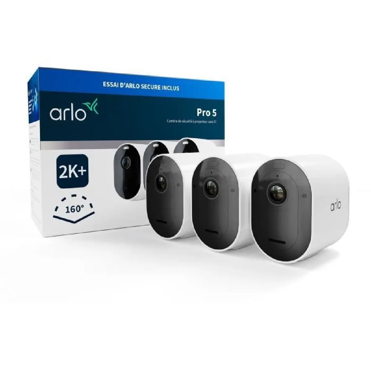 Arlo - Pro 2K+ Spotlight - Caméra de surveillance - Pack de 3 - Blanc - Image 5