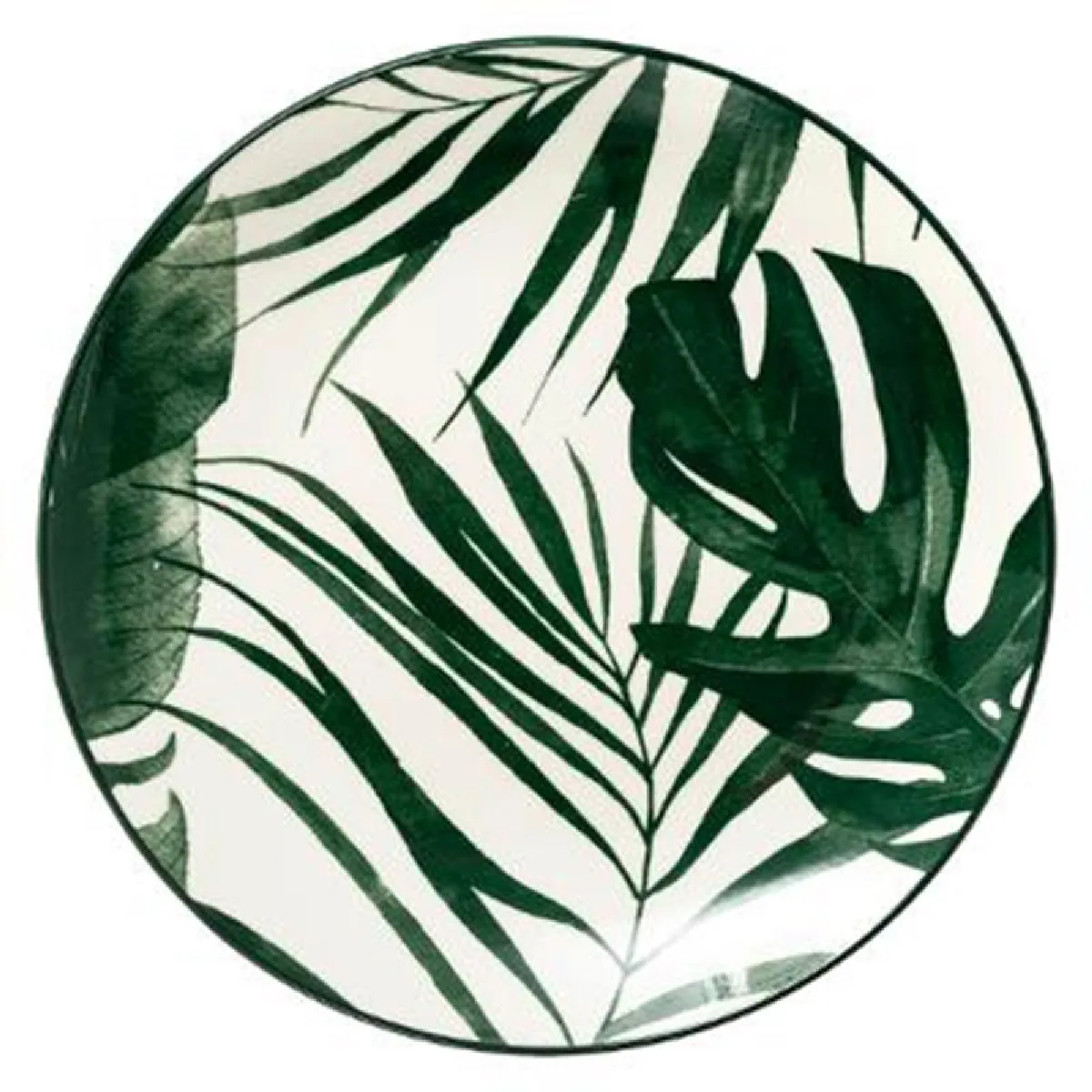 Assiette creuse Ø. 20 cm PALME Vert / Blanc Assiette creuse Ø. 20 cm PALME Vert / Blanc