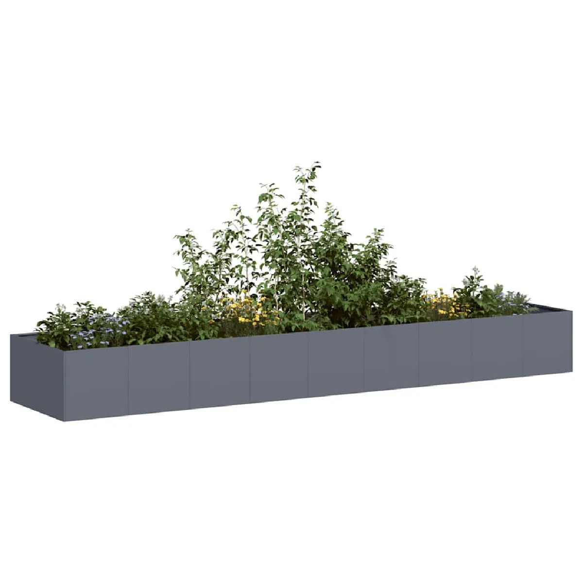 VidaXL Jardinière Noir 100x100x80 Cm Acier, Pot De Fleurs, Support De