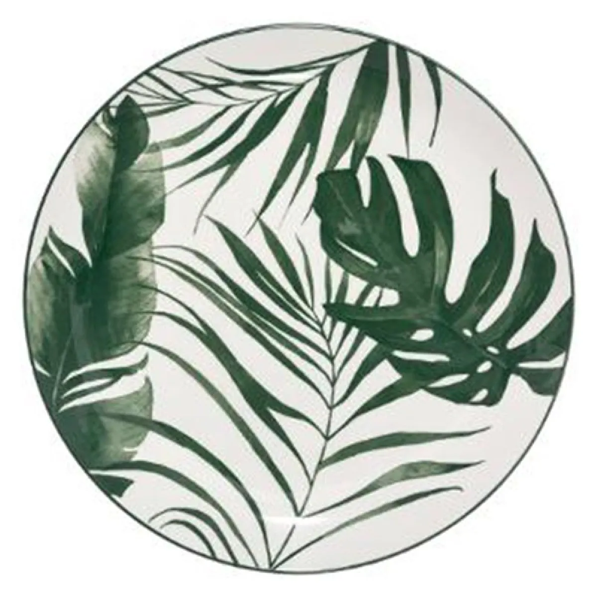 Assiette dessert Ø. 19 cm PALME Vert / Blanc Assiette dessert Ø. 19 cm PALME Vert / Blanc
