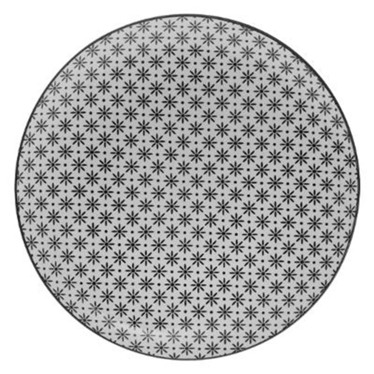 Assiette plate Ø. 26 cm BOHEMIA Noir / Blanc Assiette plate Ø. 26 cm BOHEMIA Noir / Blanc