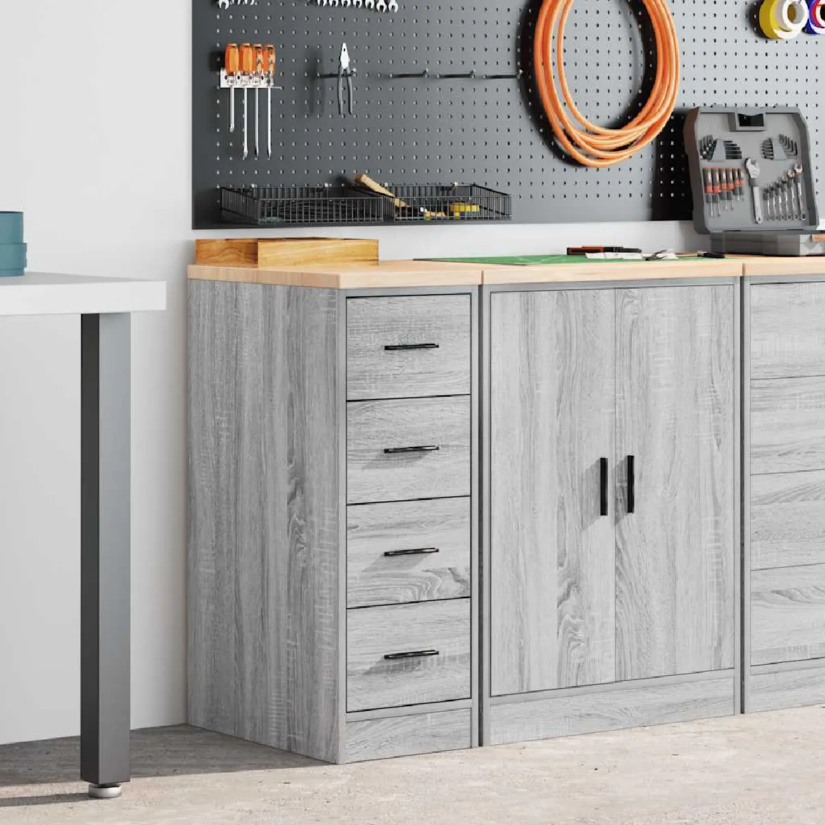vidaXL Armoire de rangement de garage - Sonoma gris