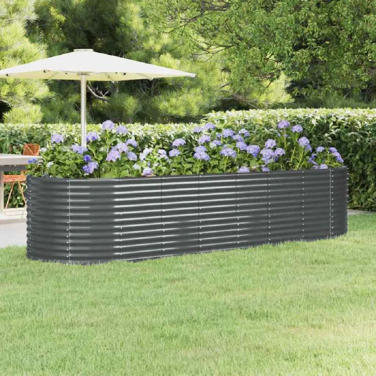 Vidaxl Lit Surélevé De Jardin Acier Enduit De Poudre Anthracite - Image 2