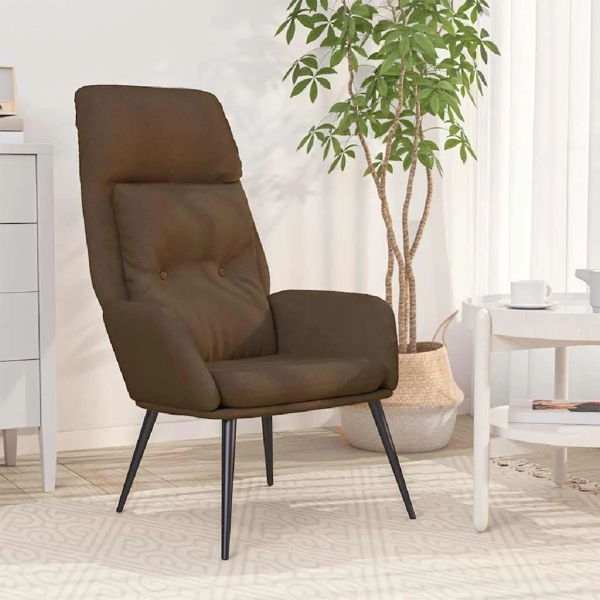 Non Communiqué Marron Chaise Vidaxl H. 94 Cm Non Pliable En Plastique Interieur - Image 3