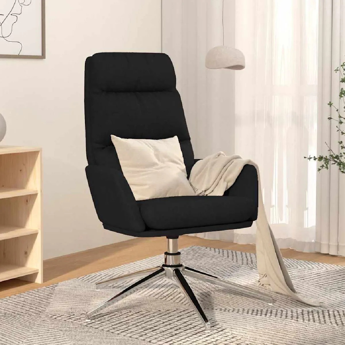Vidaxl Noir Fauteuil Relax Tissu - Image 2