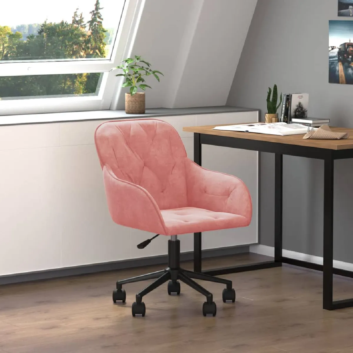 vidaXL Chaise pivotante de bureau Velours - vue 4