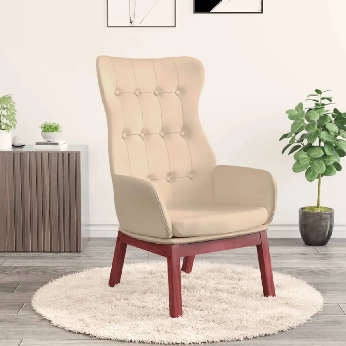 Non Communiqué Crème Vidaxl Fauteuil Relax Tissu - Image 3