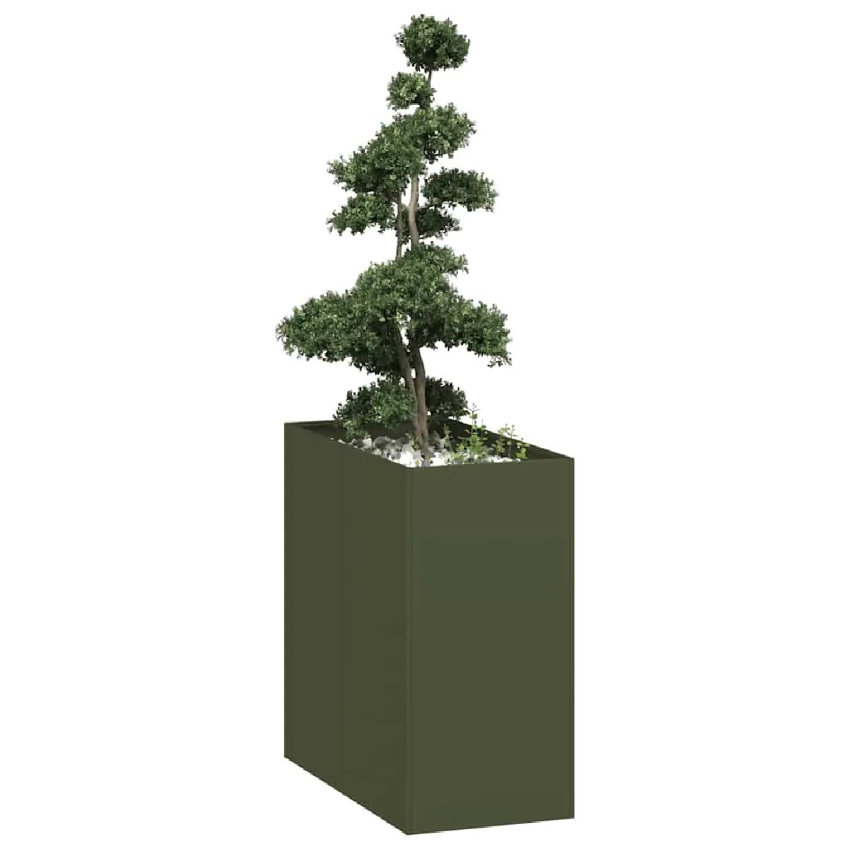 Non Communiqué Vert Jardinière Olive 40X80x80 Cm Acier - Image 3