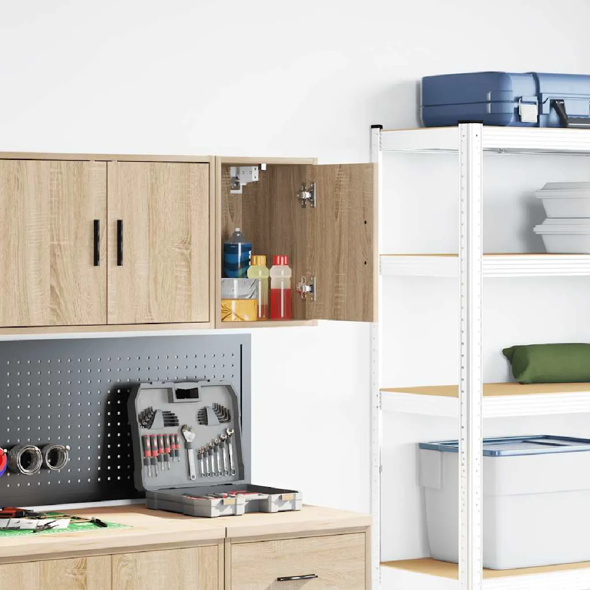 vidaXL Armoire murale de garage - Chêne sonoma