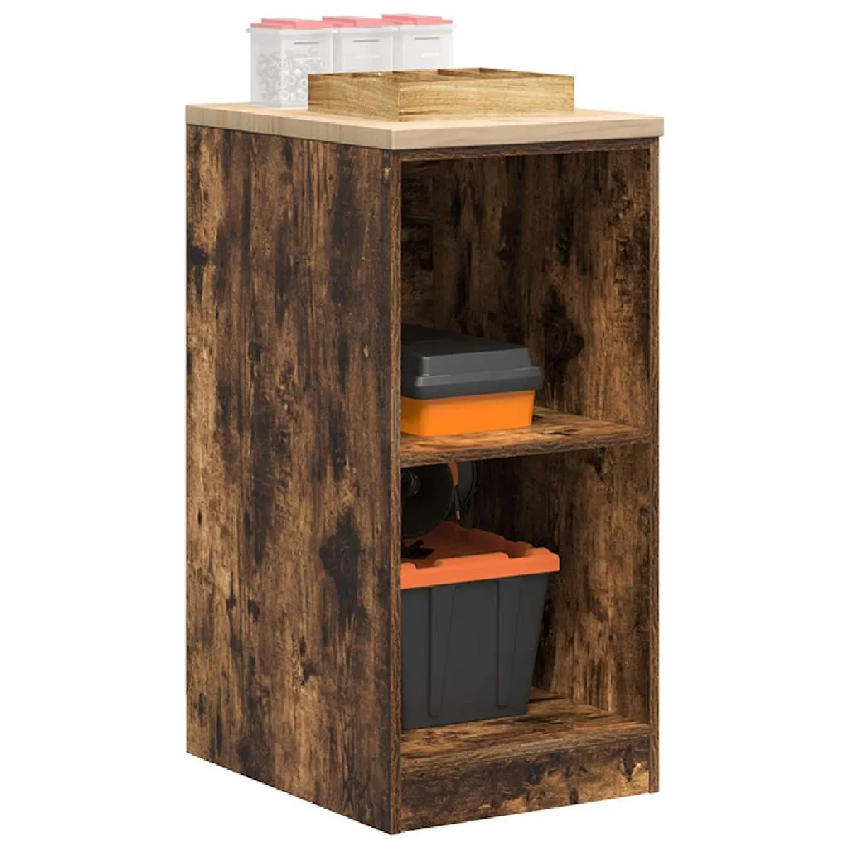 Vidaxl Armoire De Rangement De Garage - Chêne Fumé