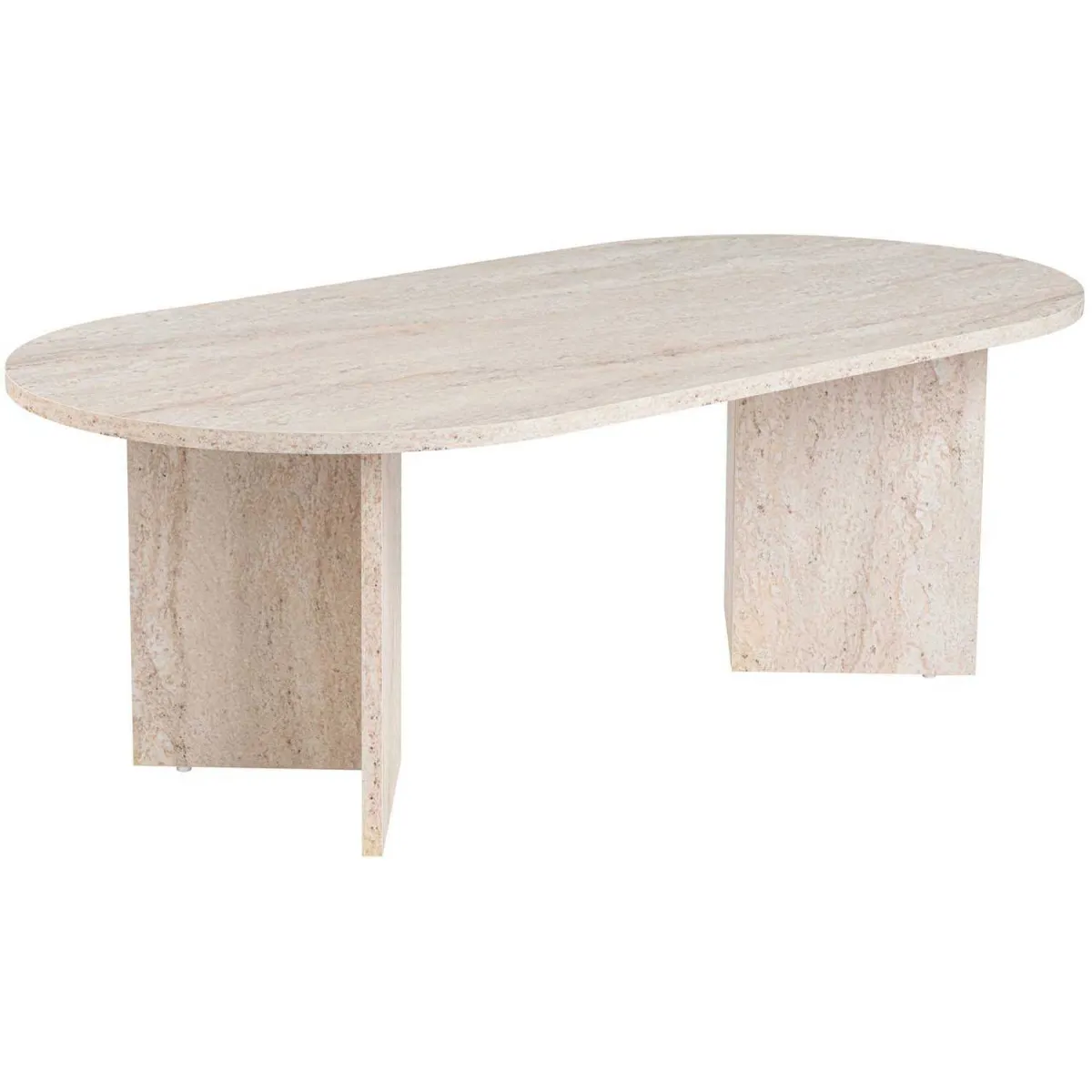 Meilleurs prix pour Hanah home Table basse ovale - Marbré travertin