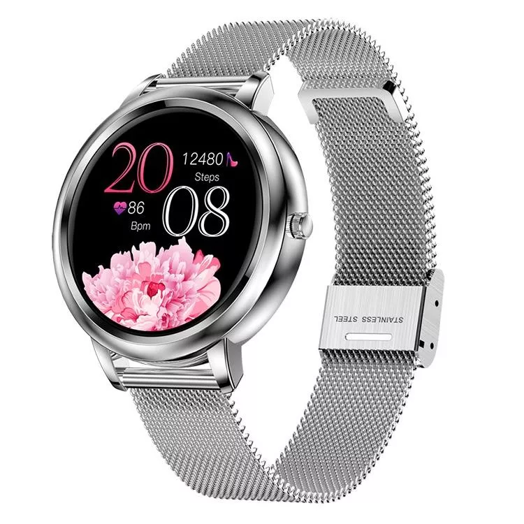 YONIS Montre Connect&eacute;e Femme IP67 &Eacute;cran IPS 1.09' Suivi Sant&eacute; Multi-Sports Acier