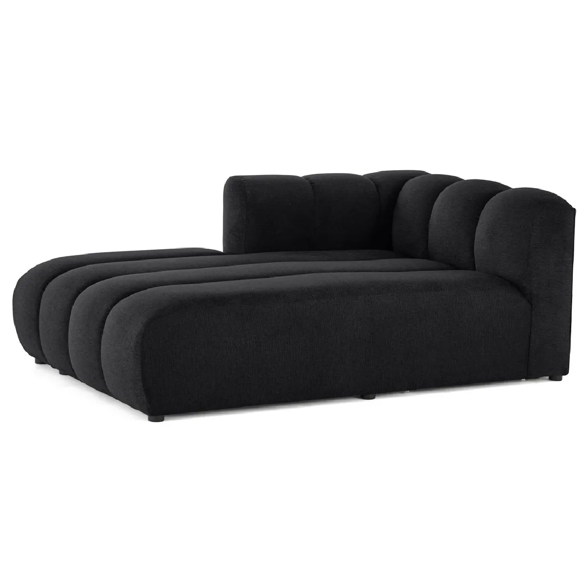 Lisa design Méridienne gauche canapé Debbie - Noir Lisa design Méridienne gauche canapé Debbie - Noir