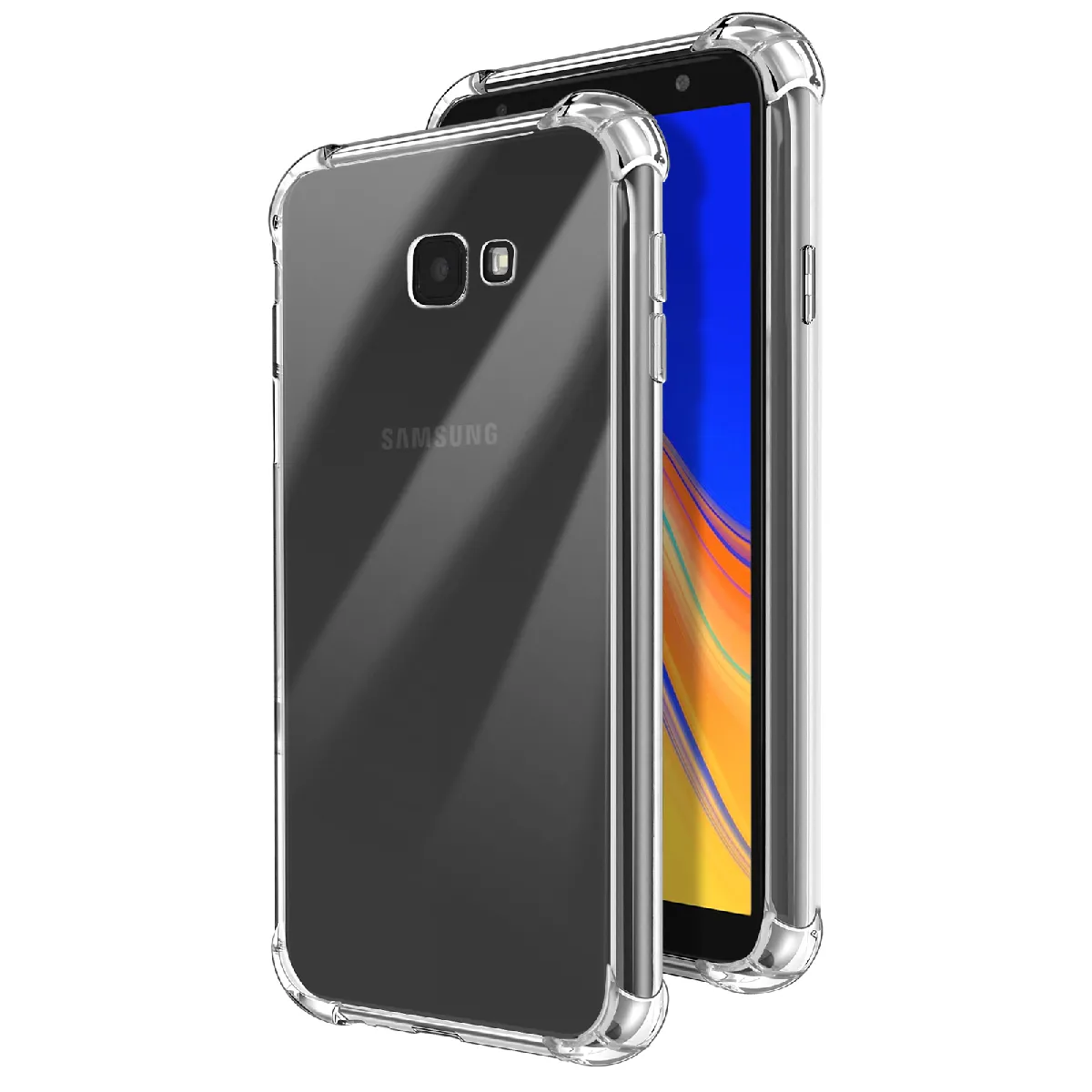 Avizar Coque Pour Samsung Galaxy J4 Plus Antichoc Flexible Coins Renforcés Transparent