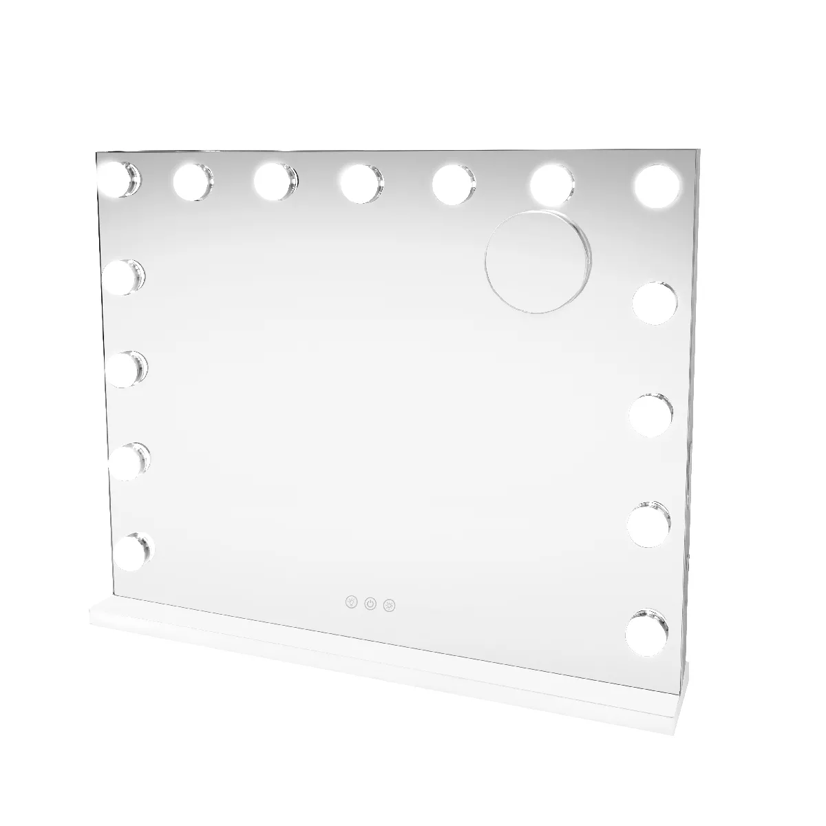 Non Communiqué Blanc Miroir À Led 58 X 46 Cm Bluetooth Maquillage Tactile Luminosité Réglable - Image 4