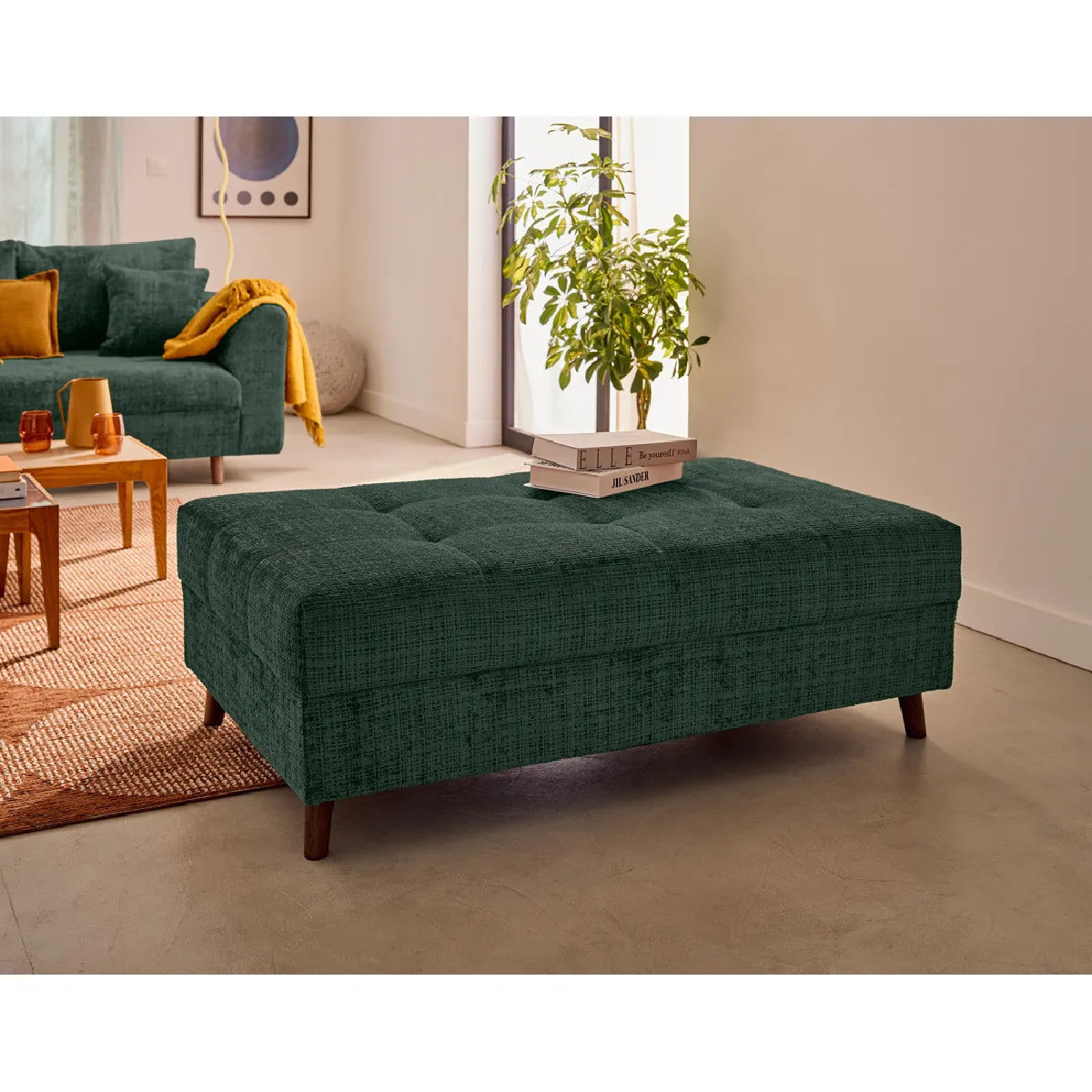 Non Communiqué Rune - Pouf En Velours Texturé - Vert - Image 2