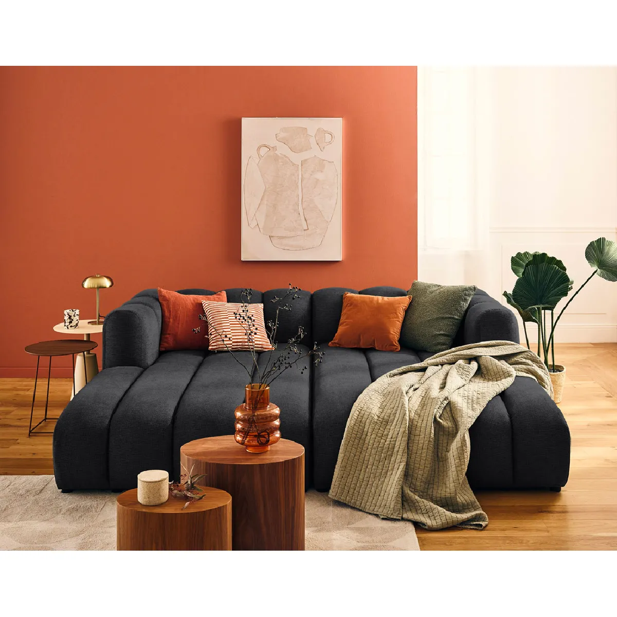 Lisa design canapé modulable Debbie - Noir Lisa design canapé modulable Debbie - Noir