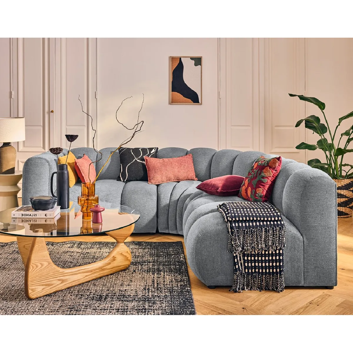 Lisa Design Gris Canapé Modulable Debbie 4 Places